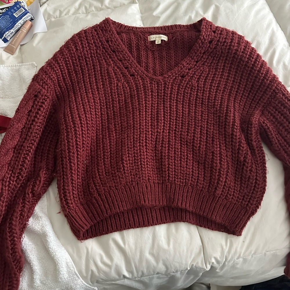 PacSun Deep Red V-Neck Sweater